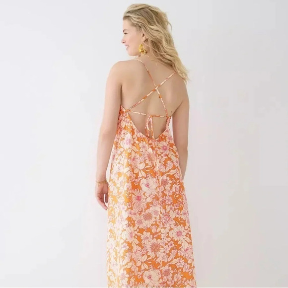 J. Crew Orange Floral Dress - Picture 2 of 14